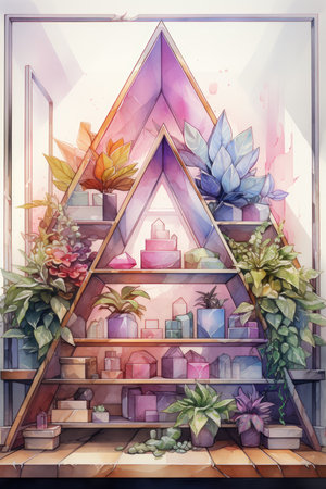 succulents in the form of a house.の素材