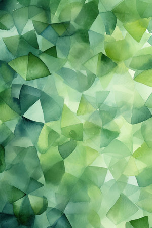 Abstract watercolor background with green leaves.の素材