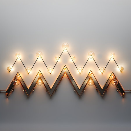 Illuminated garland on a gray background.の素材