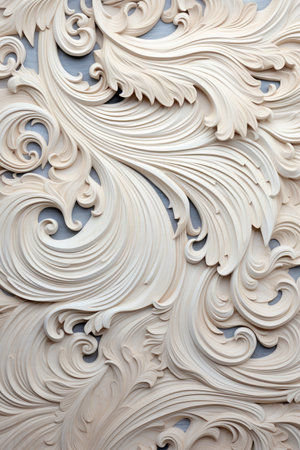 Ceramic carving in Chinese style, closeup of photo.の素材