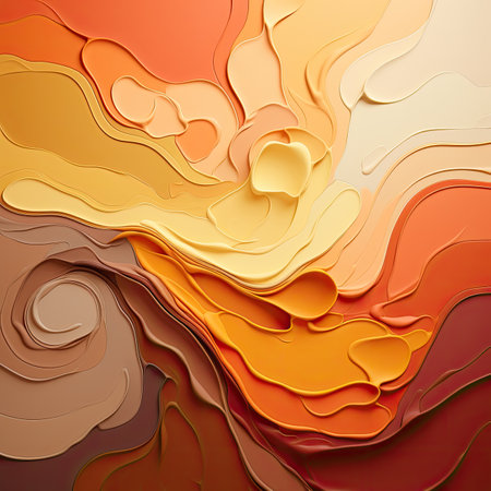abstract wavy background with orange, brown and yellow colorsの素材