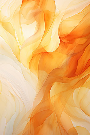 Abstract orange smoke on white background. Fantasy fractal texture.の素材