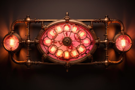 Vintage chandelier on a dark background.の素材