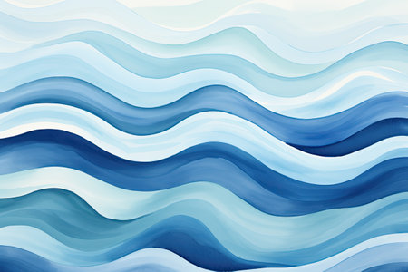 Blue water wave background. Watercolor abstract pattern.の素材