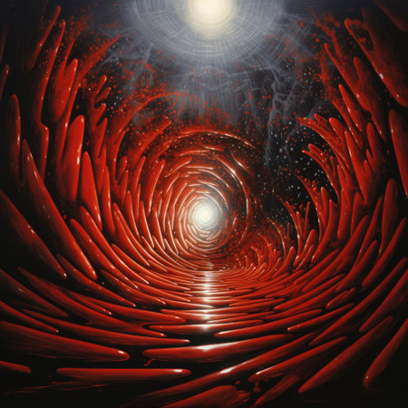 Abstract fractal illustration for creative design looks like a tunnel of fireの素材