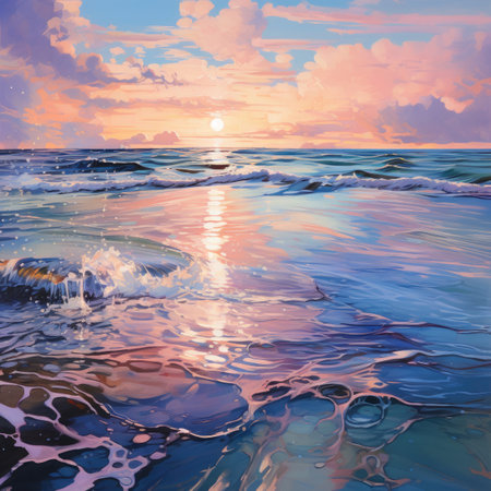 Beautiful seascape at sunset.の素材