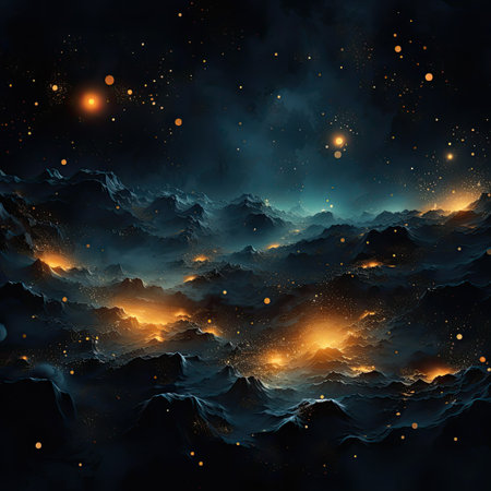 Abstract cosmic background with stars and nebula.の素材