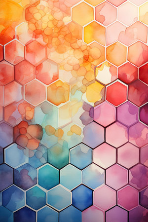 Abstract colorful hexagon backgroundの素材