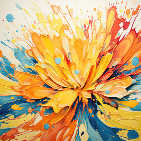 abstract background with colorful splashes and blots.の素材