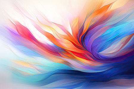 abstract colorful background with smooth lines in the form of waves and curvesの素材