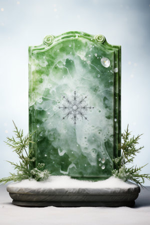 christmas greeting card with snow and snowflakes on the backgroundの素材