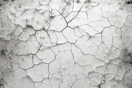 Cracks in the ground. Abstract background. Black and white.の素材
