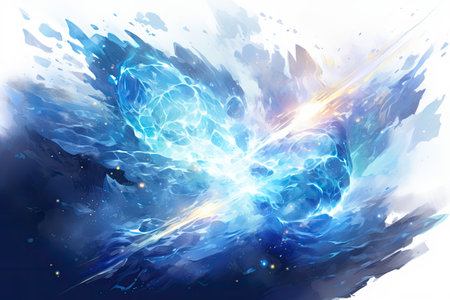 Abstract blue background with space for text. Fantasy fractal texture.の素材