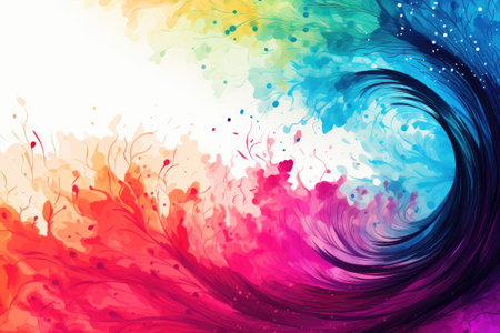 abstract colorful background with splashes of watercolor paintの素材
