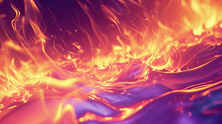 Fire flames on black background.の素材