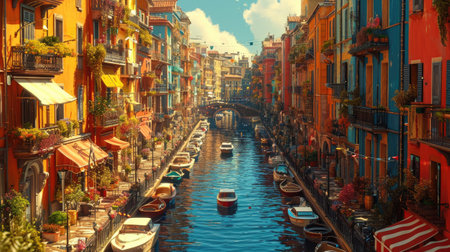 Beautiful view of canalの素材