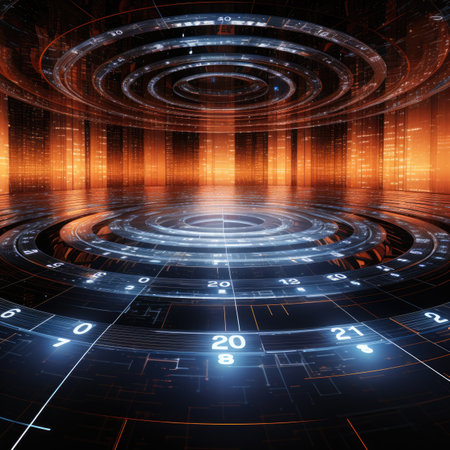 Futuristic digital technology interface. Hi-tech background.の素材