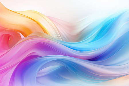 abstract background with smooth lines in blue, pink and yellow colorsの素材