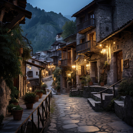 Houses in the old townの素材