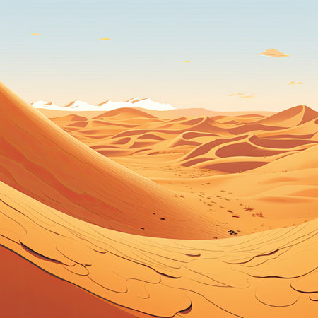 Desert landscape with sand dunes.の素材