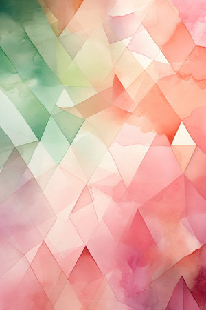 Abstract watercolor background with triangles.の素材