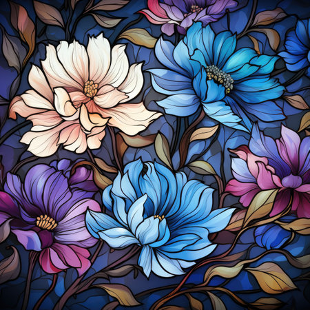 floral pattern with flowers.の素材
