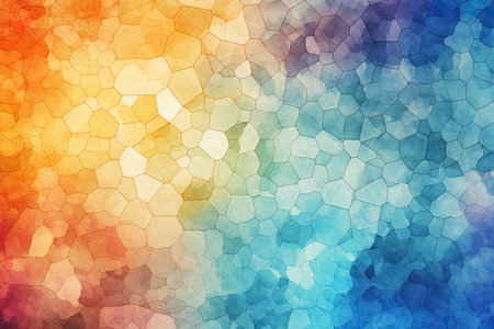Colorful abstract background with hexagon pattern in grunge style.の素材