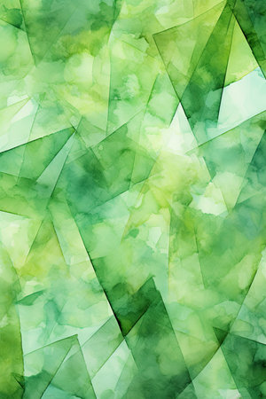 Abstract watercolor background with green and blue elements.の素材