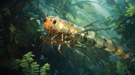 Lobster in the aquarium. Underwater world.の素材