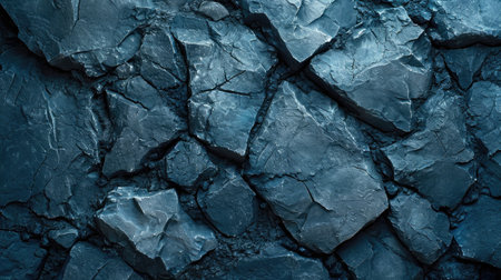 Texture of dark blue cracked stone. Abstract background and textureの素材
