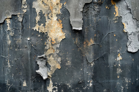 Grunge metal wall with peeling paint. Abstract backgroundの素材