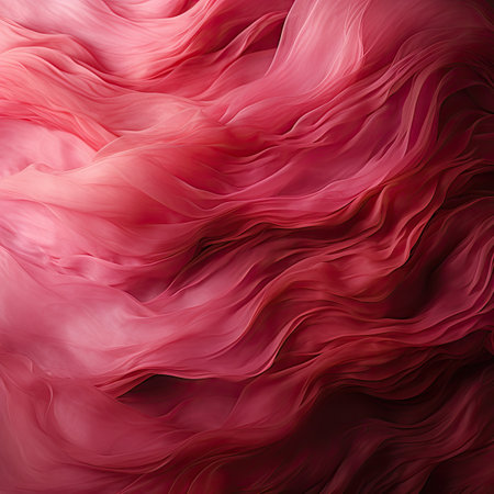 abstract background with pink wavy silk or satin fabric textureの素材