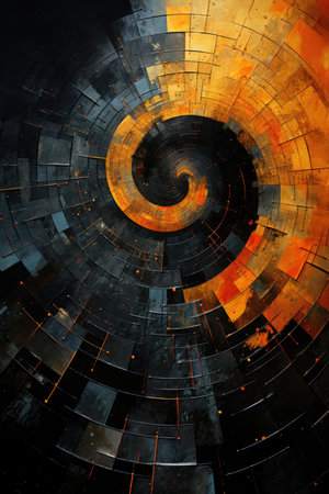 Abstract background with circles and lines.の素材