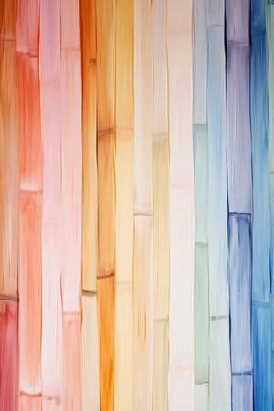 Colorful bamboo wall backgroundの素材