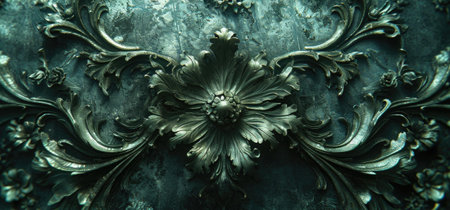 Vintage baroque ornament on the wall. Luxury background.の素材