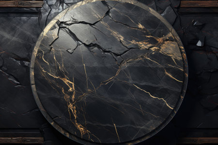 Black marble stone texture background, top view. Luxury interior designの素材