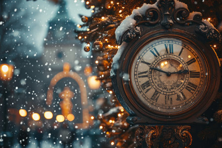 Vintage clock on the Christmas market in Gdansk, Polandの素材