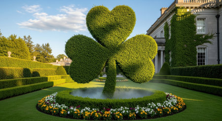a clover shape in the middle of a parkの素材