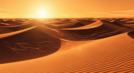 Sand dunes in the desert.の素材