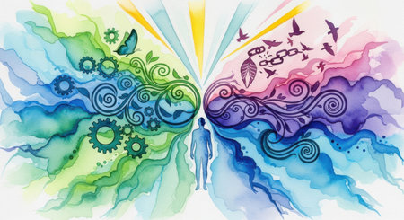 Abstract watercolor background with place for your text. Hand-drawn illustration.の素材