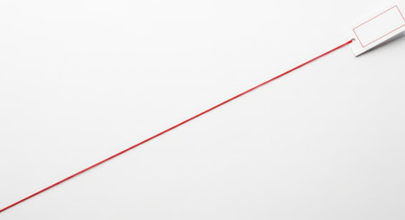 Red line on a white background with copy space for your text.の素材