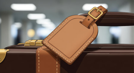 Leather travel bag with leather belt.の素材