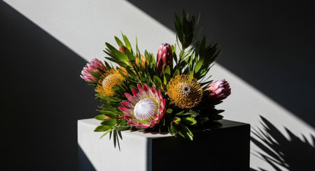 Bouquet of protea and pincushion protea flowersの素材