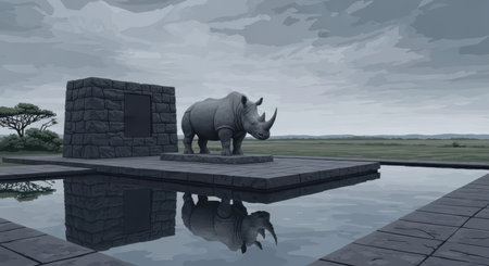 Rhinoceros in the desertの素材