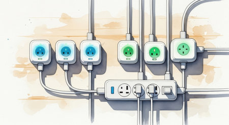 Electrical socket on the wall.の素材