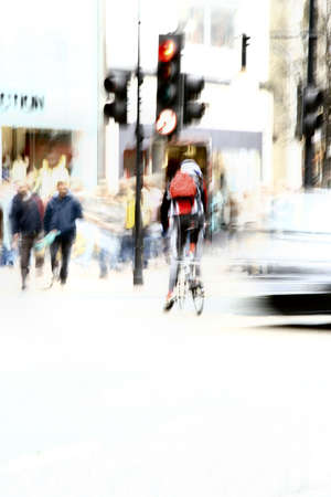 Abstract photo of that blurry moment when in big cityの写真素材