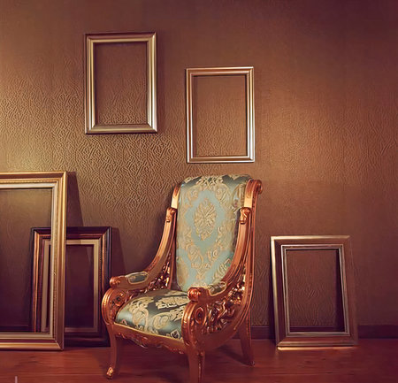 my house interior background with various furnitures and different light condition decoration ideasの写真素材