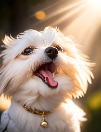 Various pictures and illustration of cute dogs, with different positions and expressions with different backgrounds. Chihuahua, husky, maltese, poodle, saint bernard, golden retriever.の素材