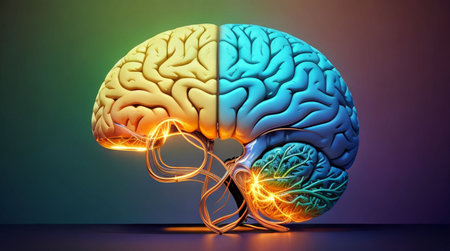 Artificial Intelligence, Machine learning, Human robot and human brain with machine on big data network connection, Data exchange, deep learning, Science and artificial intelligence technology, innovation of futuristic.の素材