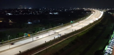Wonderful City Scape view Buildings and Highway Travel Concept Jakarta City Indonesia